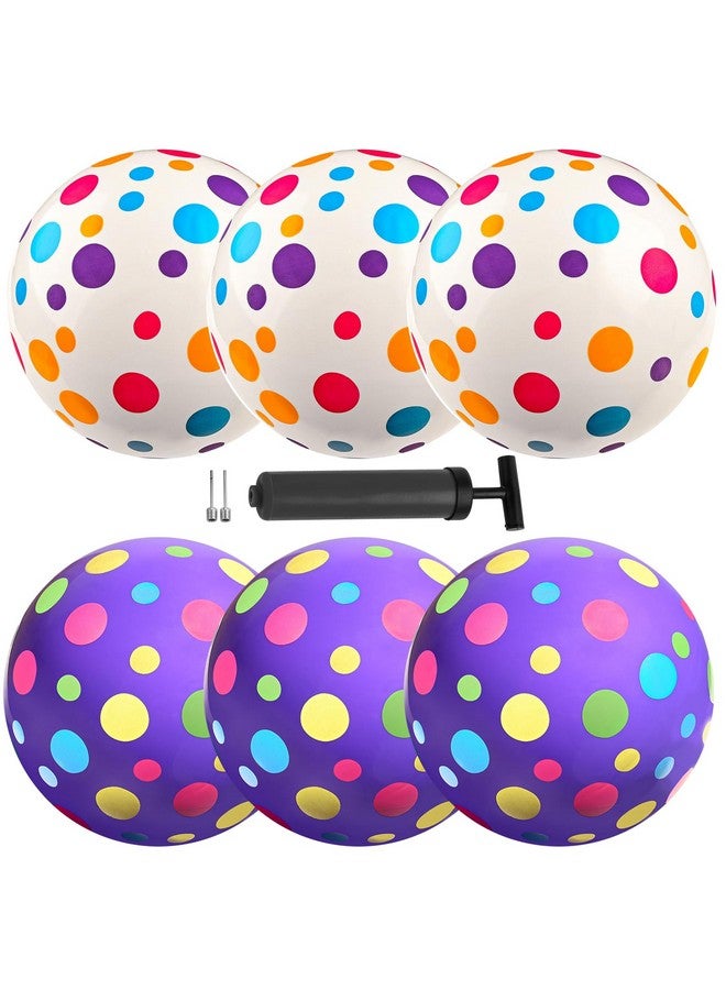 New Bounce Bouncy Balls for Kids - Polka Dotted Playground Balls - Set of 6 Balls with Pump - 8.5" Ball for Children, Toddlers and Pets - Image 1