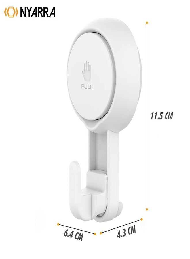 Nyarra Vacuum Suction Hooks,Wall Clips For Hanging Towel,Clothes,Kitchen Utensils,Drill-Free Installation,Removable & Reusable Wall Mounted Bathroom Hanger,Pack Of_2 (Thin Hooks [Nr-0554]) - Abs,White - Image 3