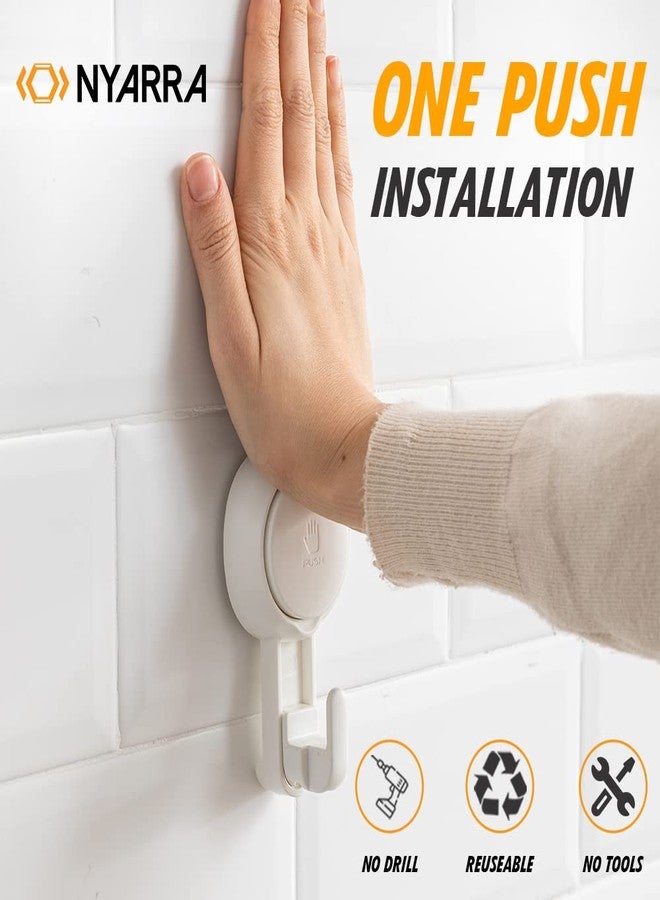 Nyarra Vacuum Suction Hooks,Wall Clips For Hanging Towel,Clothes,Kitchen Utensils,Drill-Free Installation,Removable & Reusable Wall Mounted Bathroom Hanger,Pack Of_2 (Thin Hooks [Nr-0554]) - Abs,White - Image 5