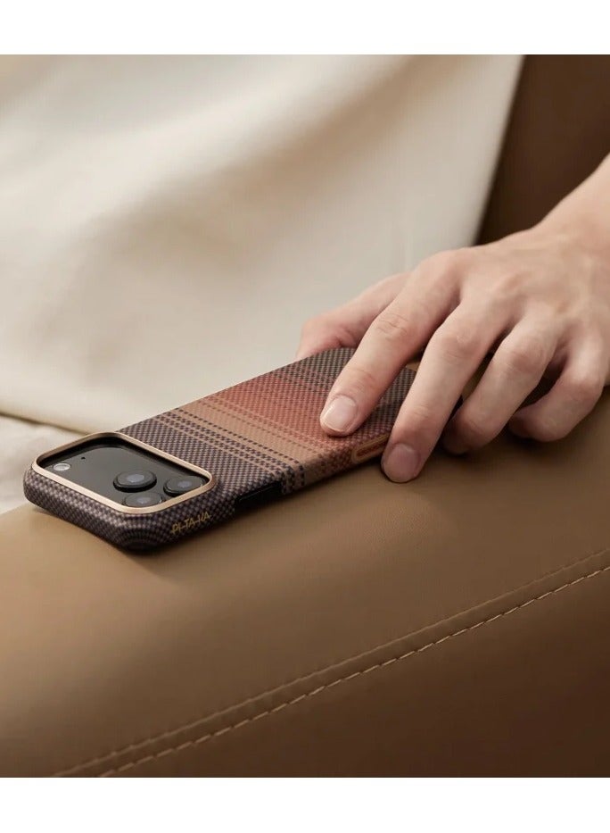 PITAKA Ultra-Slim Case For iPhone 17 / PitaTap Seamless Touch / Lightweight Design / Easy Installation / Back cover - Sunset - Image 3