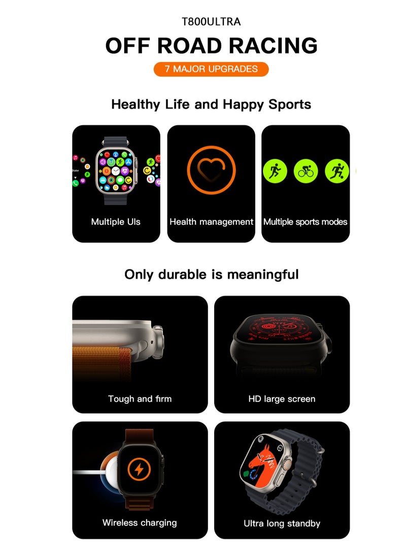 Smart Watch T800 Ultra Health Fitness Tracker Sport Watch 49MM Cellular Version Bluetooth Call Wireless Charging Multifunctional And Multilingual Fitness Modes Health Monitoring Black - pzsku/Z5FE9EDDBFC6FC9737CB1Z/45/_/1718366300/8570c18b-d975-4970-a9d6-4bf94be31219