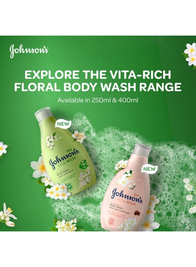 Johnson's Vita-Rich Orange Blossom, Jasmine and Muguet Revitalizing Foamy Body Wash, Enriched with aloe vera and vitamin E ,  250 ml - Image 3