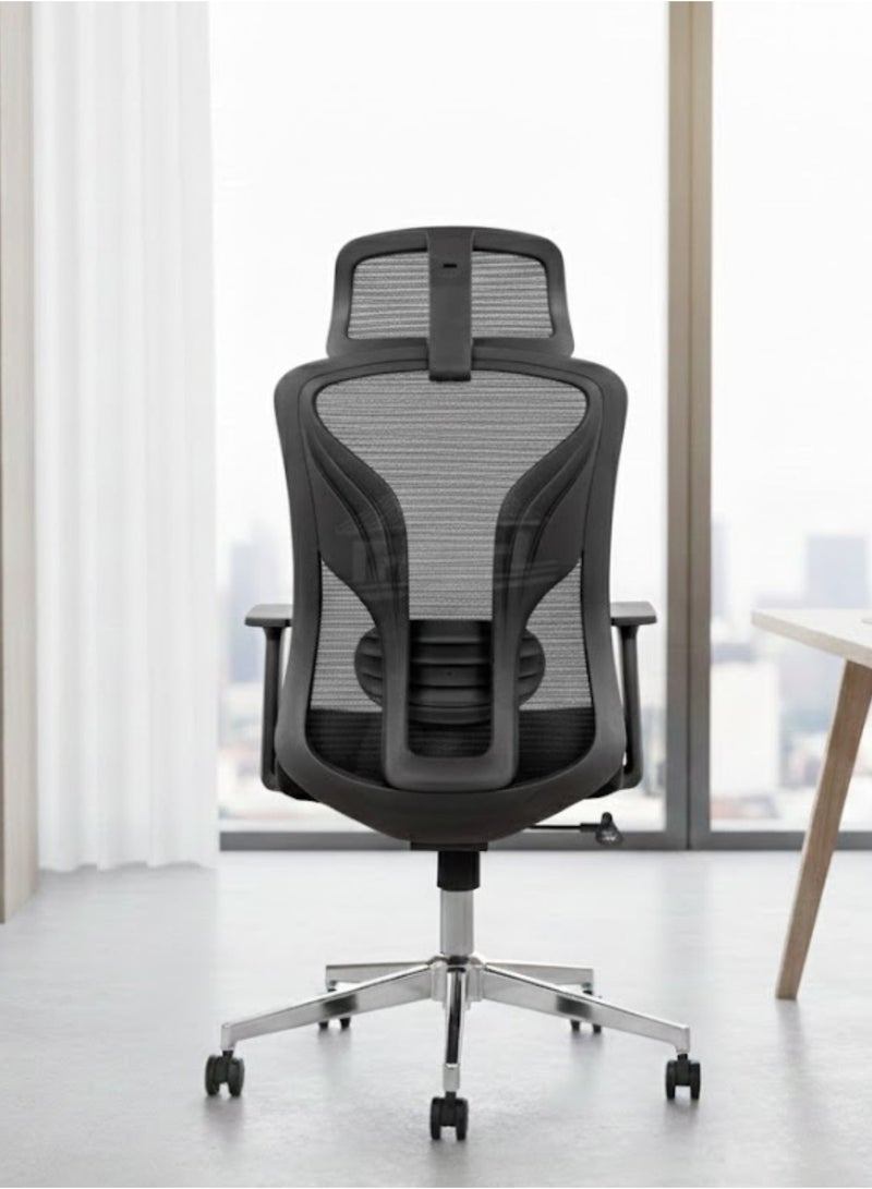 Furalux Professional Ergonomic Office Chair with Breathable Mesh Back, Adjustable Height, Head Support, Swivel Base and Comfortable Armrests for Home and Office Use - Image 3