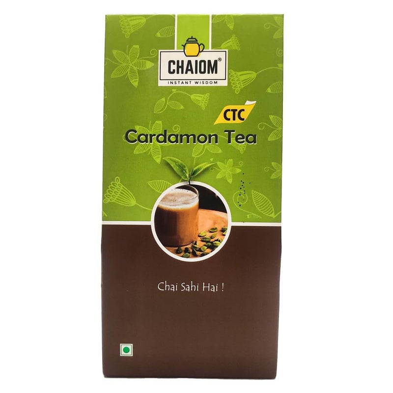Chaiom - Cardamom Black Tea CTC Tea | 100gm X 2pc loose tea Strong, Aromatic Chai Patti - Image 1