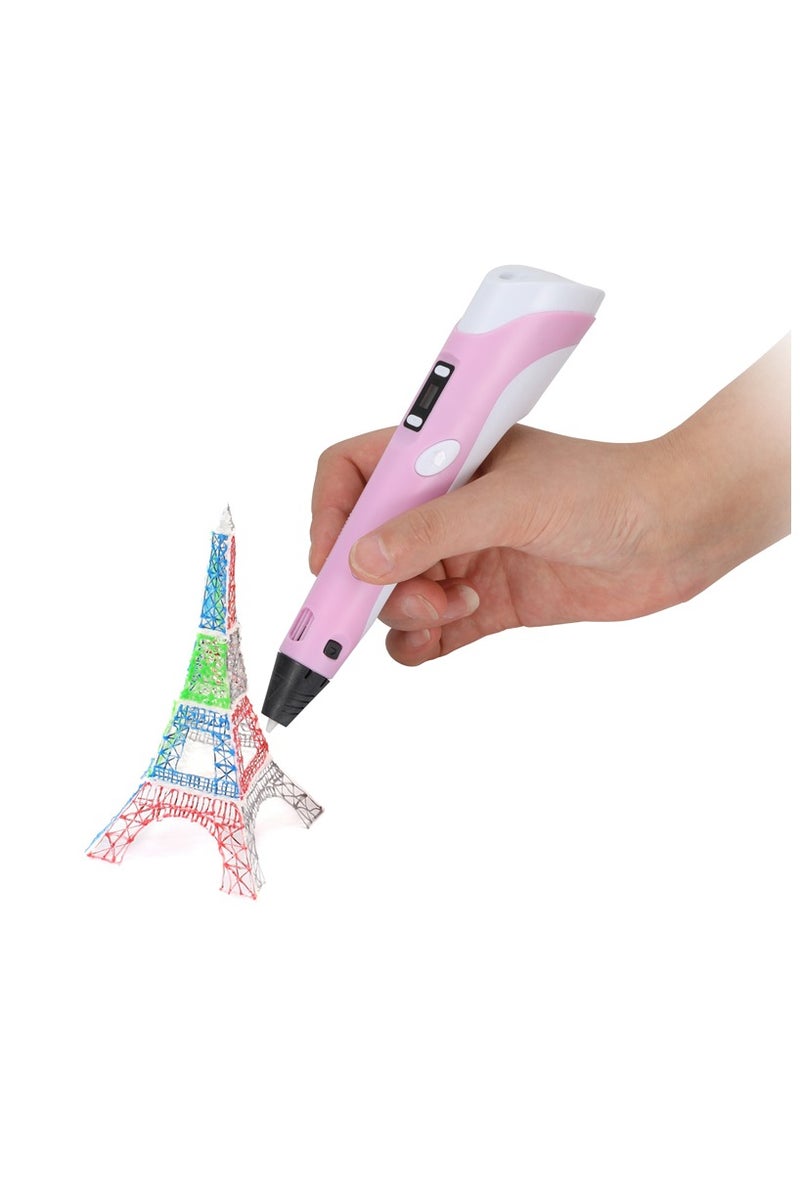 3D Pen 3DPEN-2 Multicolor with Adjustable Temperature & Speed, 0.7 mm Nozzle, Compatible with ABS/PLA 1.75 mm Filaments, Fast Heating, Lightweight Ergonomic Design – Includes 3 Filaments, Adapter, Stand & Manual – Creative 3D Drawing, Modeling, DIY & Educational Tool - Image 1