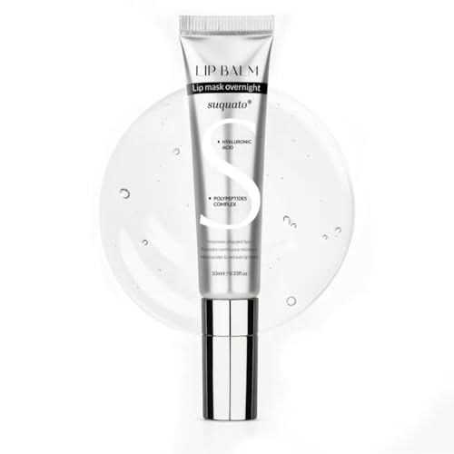 suquato Peptide Lip Treatment Butter Balm: Mini Plumping Gloss Set for Dry Care, With Hyaluronic Acid and Mask Overnight for Glowy Skin, Travel Size Night Hydrating Balm - Image 1
