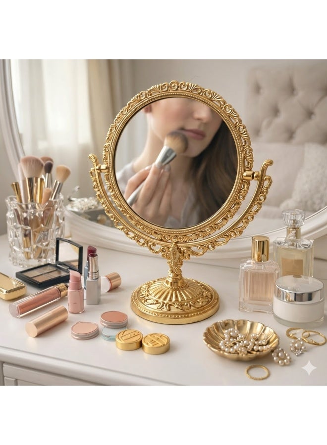 Makeup Mirror - 360° Swivel Design with Stable Base - Perfect for Eyeliner, Eyebrow Shaping,