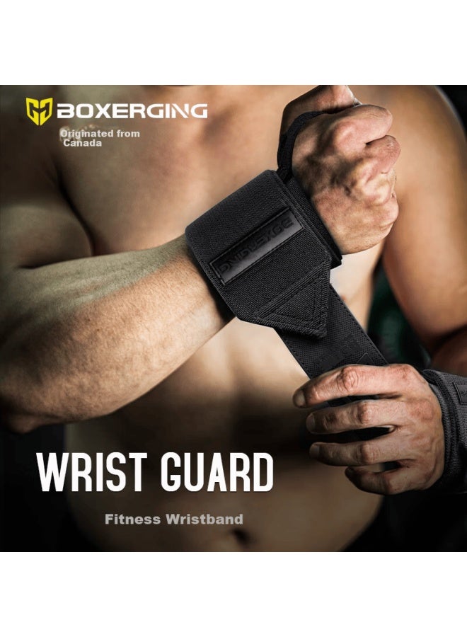 Gingpai Sport Fitness Wrist Wraps Men Wrist Sprain Support Women Compression Sports Protective Professional Bench Press Deadlift Black Hard Version