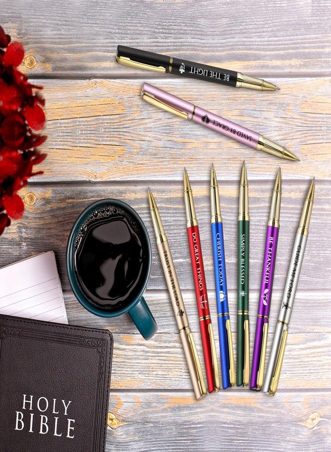 Fumete 30 Set Christian Pens Bulk Bible Verse Ballpoint Pen Gifts with Inspirational Quotes Box Religious Black Ink Thank You Gifts for Men Women Sunday Church(Phrase Sign) - Image 3