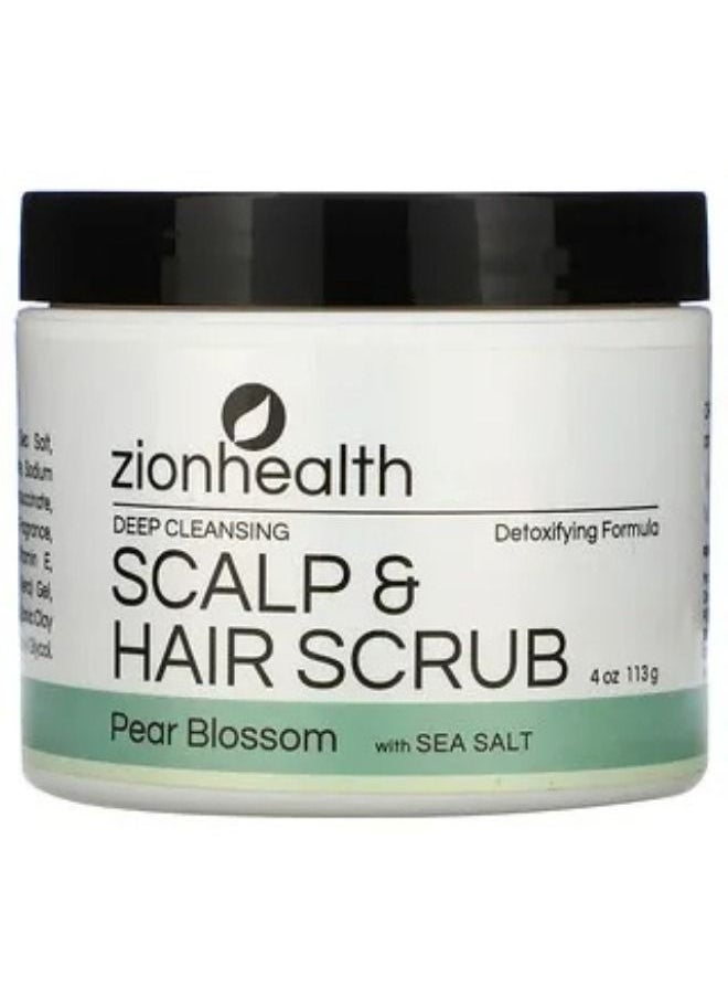 Zion Health - Zion Health Deep Cleansing Scalp & Hair Scrub Pear Blossom with Sea Salt 4 oz 113 g - Image 1