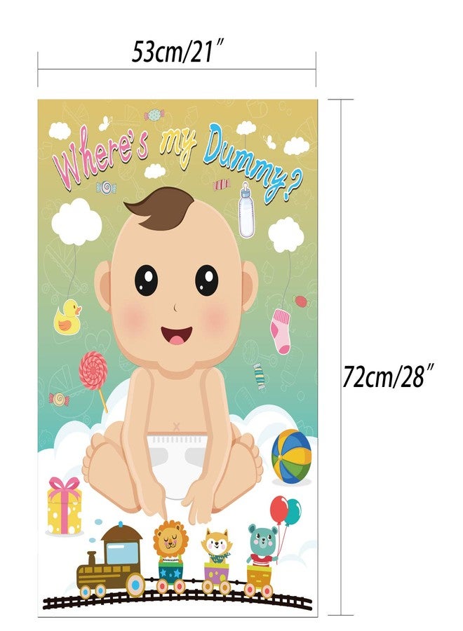 Fepito Baby Shower Party Games - Pin The Dummy On The Baby Game with 24pc Pacifier Stickers - Image 2