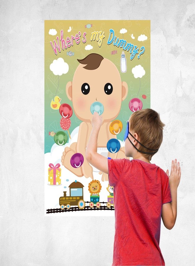 Fepito Baby Shower Party Games - Pin The Dummy On The Baby Game with 24pc Pacifier Stickers - Image 5