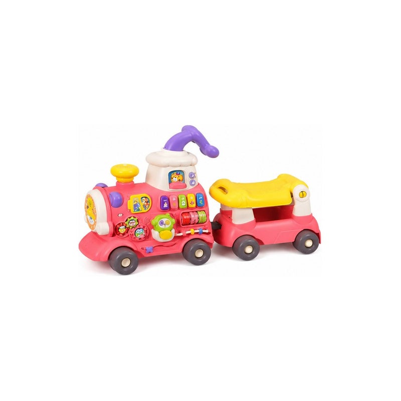 PLAYGO Baby Walker Train Toy for Toddlers, Multifunctional Ride-On and Push Walker, Pink - Image 2