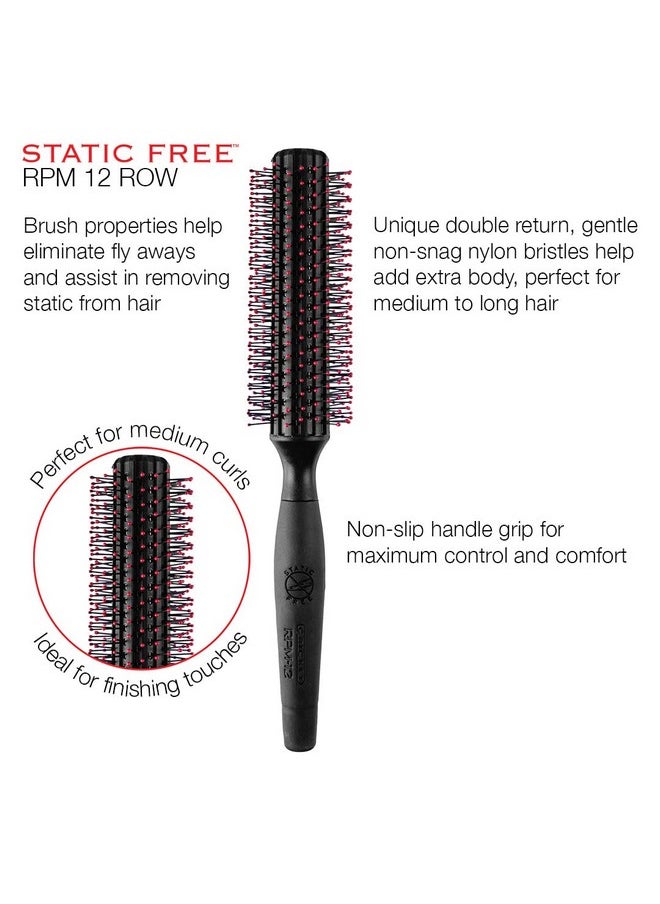 Cricket Static Free Rpm 12 Row Round Hair Brush For Curling Blow Drying Styling All Hair Types  - Image 2