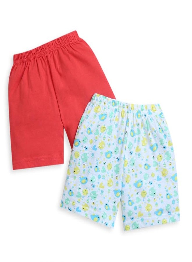 BUMZEE Red & White Girls Shorts Pack of 2 Age - 18-24 Months (Peb8903E-red.wht) - Image 1