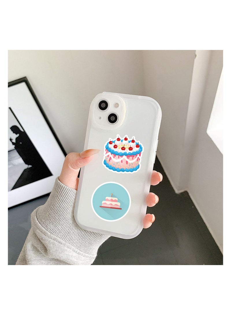 Happy Birthday Cake Stickers 100 Pcs Pink Birthday Party Cake Stickers Waterproof Decals for Decoration Planner Phone Case Scrapbook Coffee Journals Decoration - Image 4