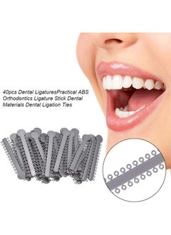 Apustim 40 Dental Orthodontic Ligatures Plus 1 Plate Of 2.28m Orthodontic Braces Rubber Chain Set，Dental Braces Rubber Orthodontic Ligature Ring，Elastic Super Strong Rubber Chain（Short，Grey）  - Image 2