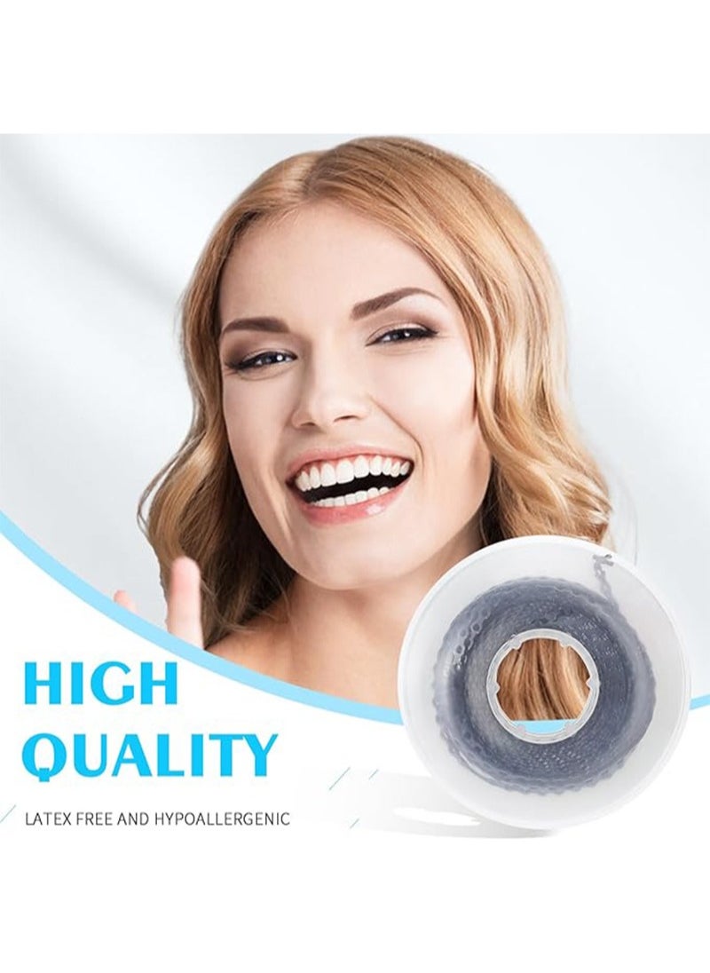 Apustim - 40 Dental Orthodontic Ligatures Plus 1 Plate Of 2.28m Orthodontic Braces Rubber Chain Set，Dental Braces Rubber Orthodontic Ligature Ring，Elastic Super Strong Rubber Chain（Short，Grey） - Image 1