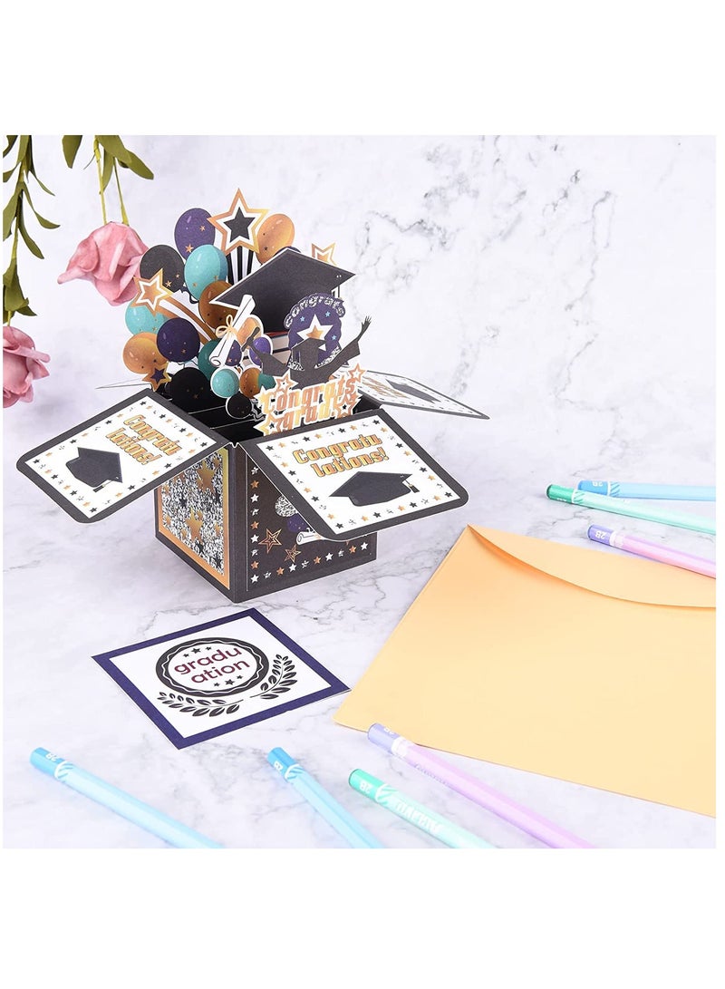 SOLARAE Graduation Pop Up Card, Handmade 3D Greeting Card with Envelope for College University High School Graduate Congratulations Graduation Gifts Card - Image 4