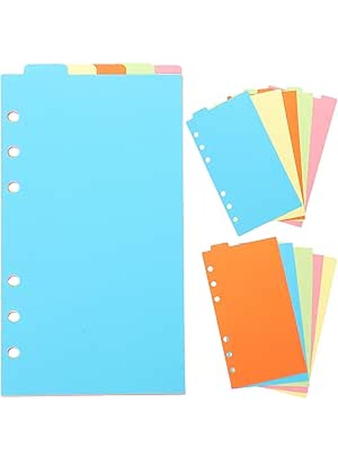 6 Sets A5 Index Divider Tabs Refill Paper For Binder Organizer File Index Cards Vertical Layout