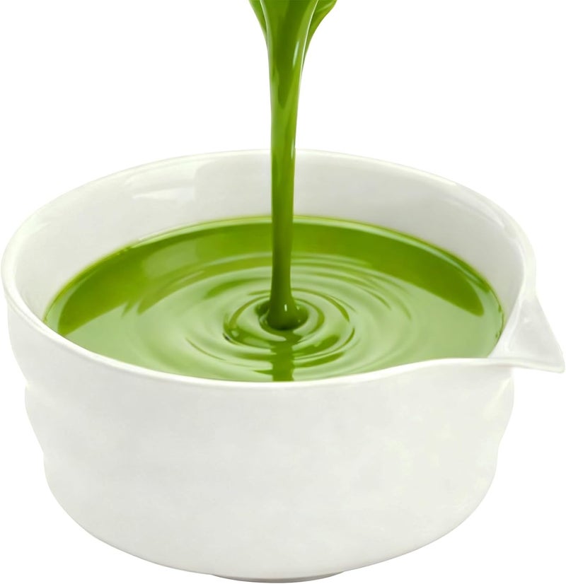 Zuvianel Matcha Bowl with Spout Ceramic Chawan Mixing Bowl 18 oz (White - Image 1