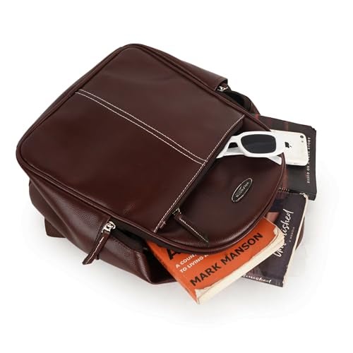 Half Moon Stylish Anti-Theft Leather 22 Litres Backpack Shoulder Bags For Women And Teens Girls | Everyday Use | Office | College |Travel|Work|Birthday Gifts For Wife | Sisters Mother (Coffee Brown) - Image 5