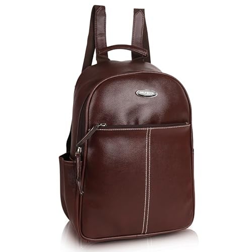 Half Moon Stylish Anti-Theft Leather 22 Litres Backpack Shoulder Bags For Women And Teens Girls | Everyday Use | Office | College |Travel|Work|Birthday Gifts For Wife | Sisters Mother (Coffee Brown) - Image 1