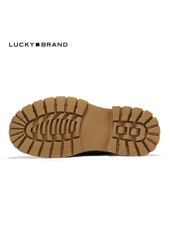 Lucky Brand Martin Boots Women's Clover American Style Qixi Couple Leather Outdoor Hiking Shoes Men's Ly6009 Golden Yellow Size 38 - Image 4