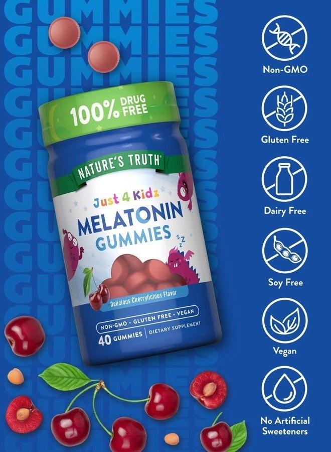 Nature's Truth Kids Melatonin Gummy | 1mg | 40 Count | Vegan, Non-GMO & Gluten Free Gummies | Cherrylicious Flavor Packaging May Vary - Image 5
