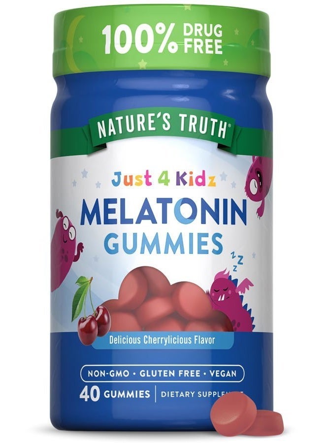 Nature's Truth Kids Melatonin Gummy | 1mg | 40 Count | Vegan, Non-GMO & Gluten Free Gummies | Cherrylicious Flavor Packaging May Vary - Image 3
