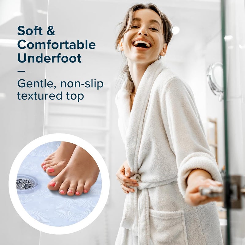 SlipX Solutions Clear Round Shower Mat - 23 Inch Non-Slip Bath Mat for Safety and Comfort - Image 3