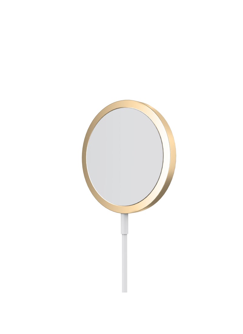 Xcell - Xcell Wireless Charger Mag Safe, output 15W Qi Certified Wireless Charger For Iphone 13, 13 Pro, 13 Pro Max, 13 Mini And Earlier Models, Samsung -Gold - Image 1