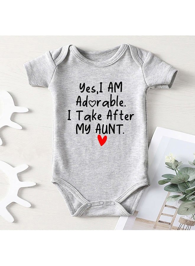 Azzwnee Like Aunt Perfect Baby Boy Clothes Unisex Funny Baby Girl Bodysuit 0-3 months, Adorable Aunt, 6-9 Months - Image 2