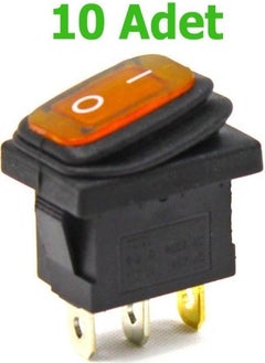 Bellows Illuminated Switch 10 Pieces Orange, On-Off 3 Pin - Button Push Button Switch