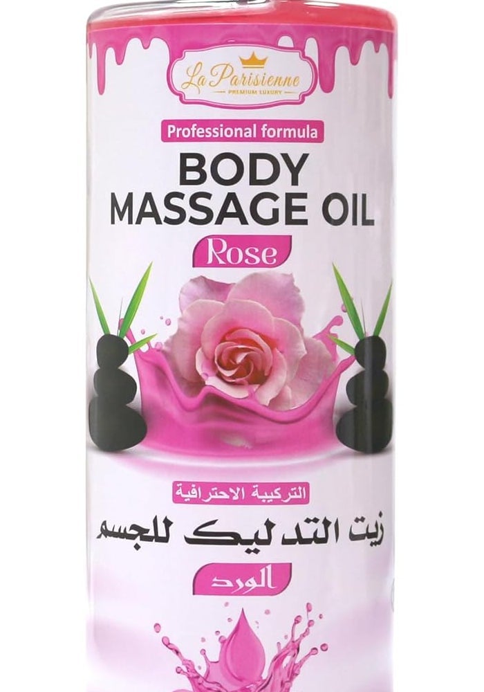 ECOLYTE+ La Parisienne Professional Body Massage Oil with Rose - 500 ml for Enhanced Circulation and Stress Relief - Image 1