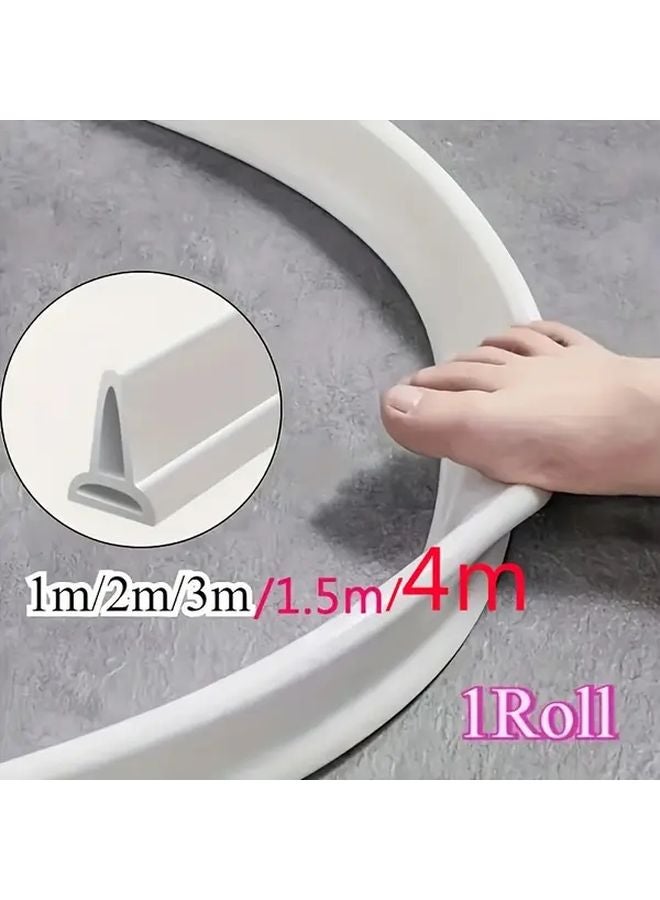 شريط إغلاق ذاتي اللصق لأبواب الحمام الأبيض 1.5 متر حاجز مقاوم للماء قابل للثني للغرف الرطبة - Image 2
