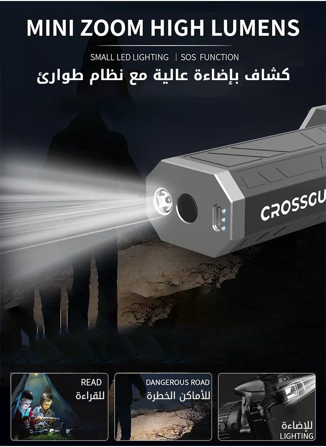 CROSSGUN - Turbo Air Blower, 3-speed motor up to 120,000 RPM with LED light, rechargeable wireless, suitable for electronics, computers, keyboards, and barbecue fans-black - Image 1