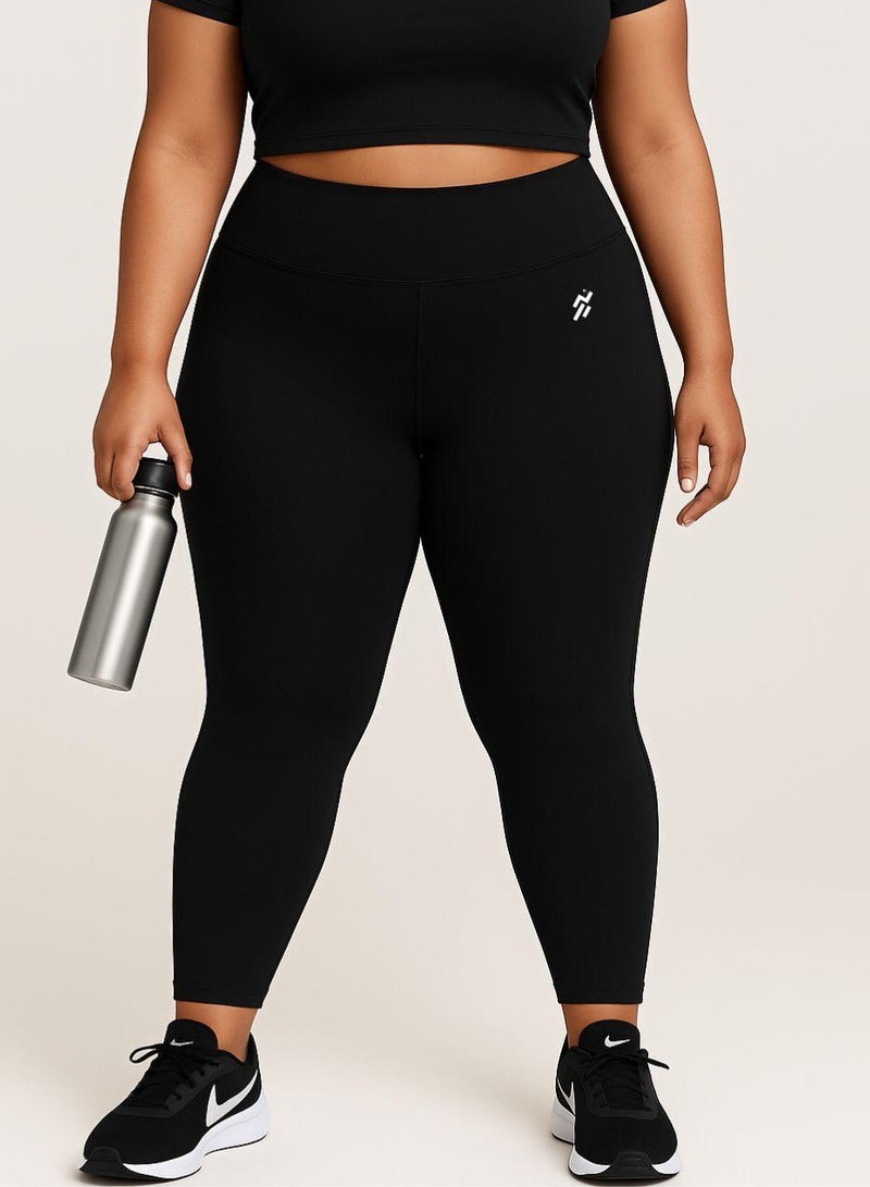 Moveletix Plus Size Women's High Waisted Gym Luxury Leggings with Pocket - Image 1