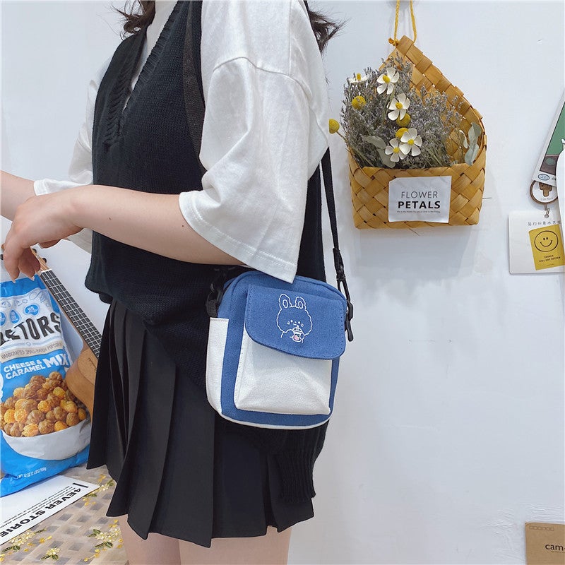 New 2024 Student Cute Shoulder Bag Small Capacity Casual Canvas Bag Small Fresh Crossbody Bag Daily Mobile Phone Bag - Image 4