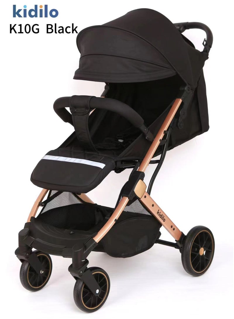 Kidilo K10G Baby Stroller, with a convertible design that folds comfortably with one hand, with five-point safety belts (Stroller weight 7.8 KG) - Image 2