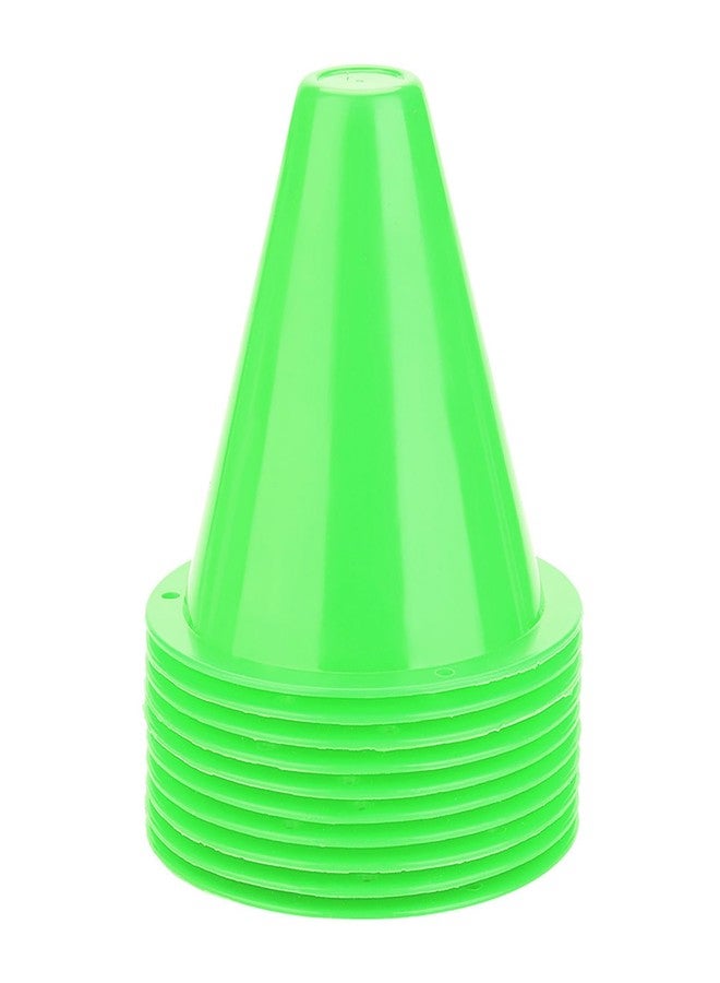 Yinhing Soccer Cones, 10Pcs Soccer Cones for Drills, Sports Training Cone for Soccer Practice Basketball Fitness Training Indoor Outdoor Games, Football Barriers Plastic Marker H (Green) - Image 1