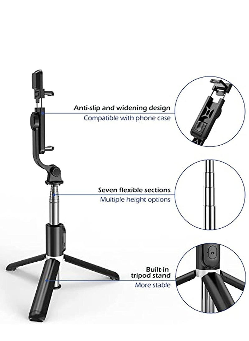 ELTRAZONE - Portable Selfie Stick Tripod with Light with Detachable Bluetooth Remote,41 Inch Extendable Tripod Compatible with IPhone 13 Pro/12/11 Pro/Max/XS/XR/X and Samsung Galaxy S10/S9 Plus - Image 1