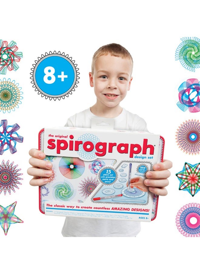 Spirograph Spirograph Design Set Collectors Tin - Arts and Crafts, Kids Toys, Art Supplies, Craft Supplies, Drawing Kit, Spiral Art, Classic Gear Design Kit, Pens, Design Sheet Included, Ages 8 and Up  - Image 5
