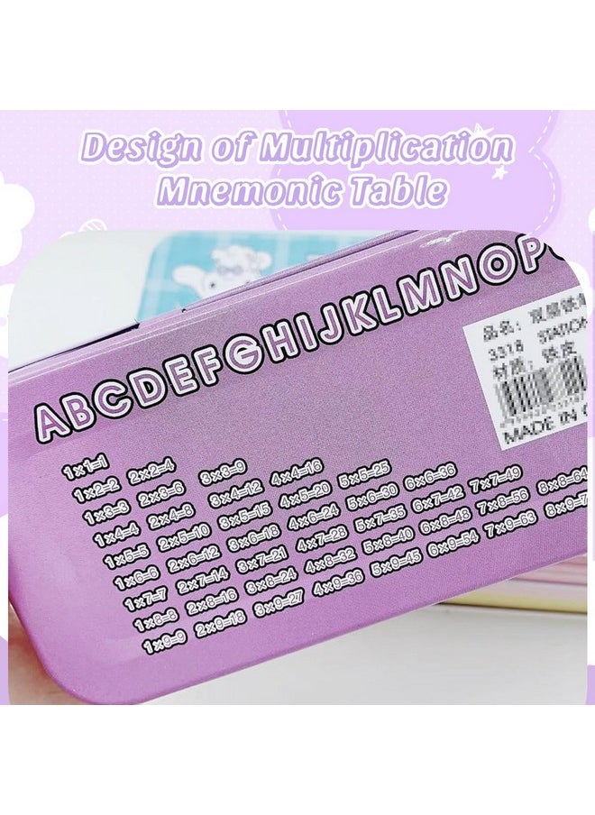 Climberty Climberty® Kuromi Cartoon Pencil Box with Sharpener & Eraser - Double Layer Metal Purple Kuromi Pencil Box, Ideal for School & Birthday Gifts, Cartoon Pencil Childeren's Day Birthday Gift (Purple)  - Image 4