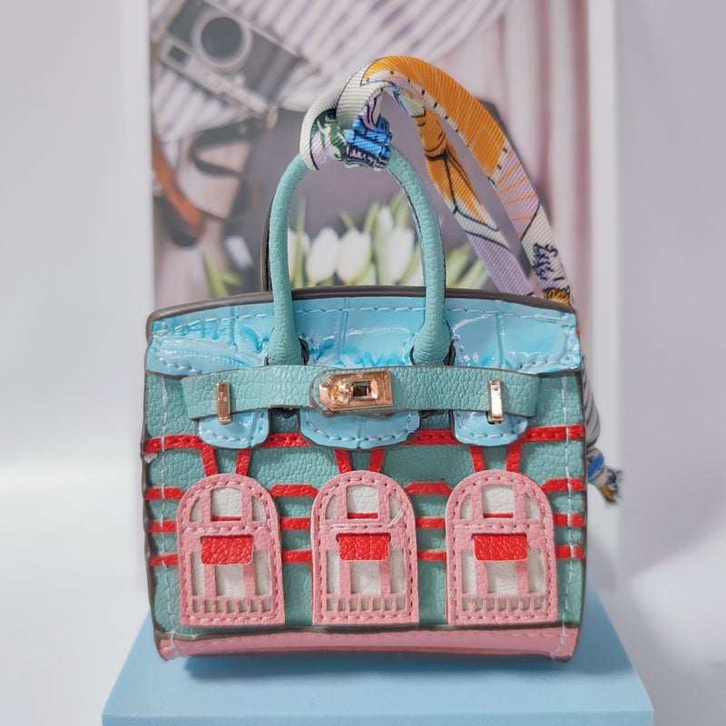 Mini Platinum House Ornament Keychain Coin Purse Sky blue (new color) - Image 1