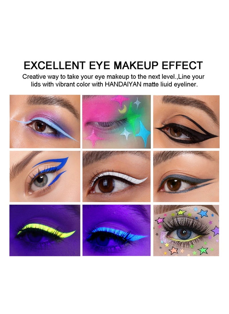 Handaiyan Waterproof Eyeliner color Liquid Liner UV Finish Professional Makeup Long Lasting Quick Smudge Proof Hyper Drying Resistant Stay All Day Waterline Winged Instant Result  - Image 5