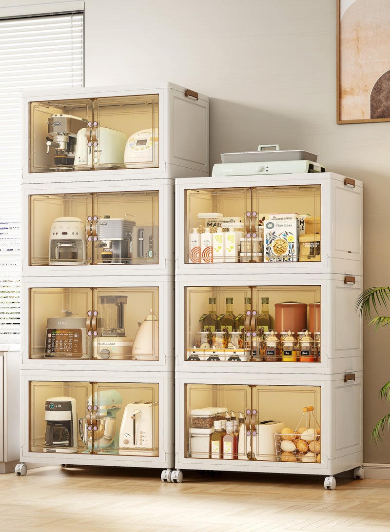 أولييرو خزانة تخزين بلاستيكية قابلة للطي بخمس طبقات، مقاس 40×28×104.5 سم - Image 4