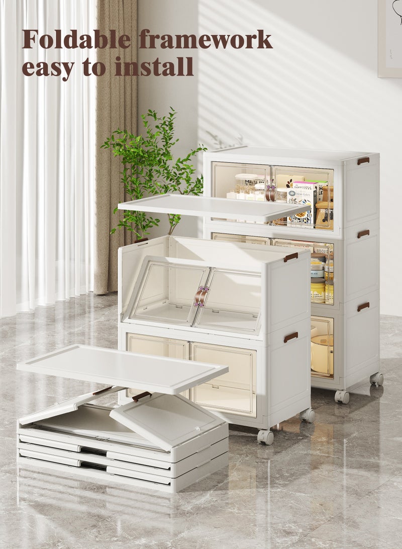 أولييرو خزانة تخزين بلاستيكية قابلة للطي بخمس طبقات، مقاس 40×28×104.5 سم - Image 3