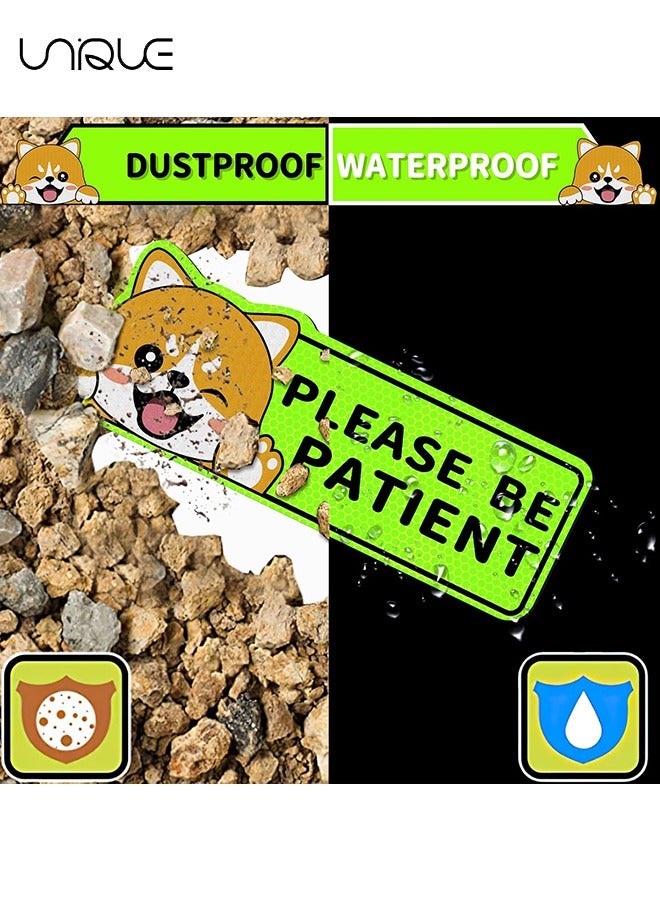 يونيك 3 قطع عاكسة ملصقات سائق جديد للسيارة ، مغناطيس سيارة سائق الطالب ، ملصق عاكس للسائق الجديد لملصق مغناطيس ممتص الصدمات للسيارة ، حافظ على المسافة يرجى أن تكون علامة سلامة المريض (فصيل كورجي لطيف) - Image 4