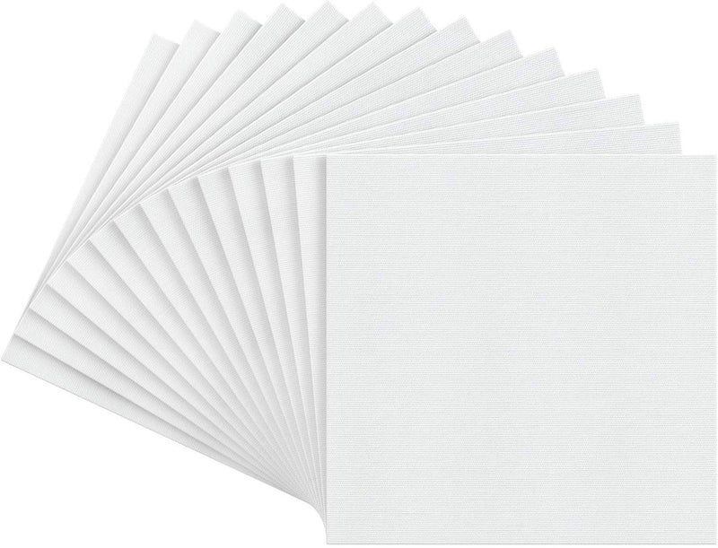 ARTEZA Canvas Boards for Painting, Pack of 14, 12 x 12 Inches, Square Blank Canvas Panels, 100% Cotton, 12.3 oz Gesso-Primed, Art Supplies for Acrylic Pouring and Oil Painting - Image 2